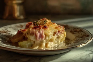 recette Gratin de poireaux au jambon et à l’emmental