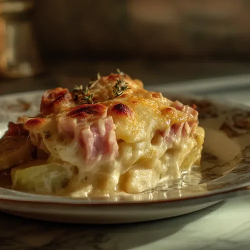 recette Gratin de poireaux au jambon et à l’emmental