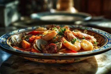 recette Paella valenciana aux fruits de mer et chorizo
