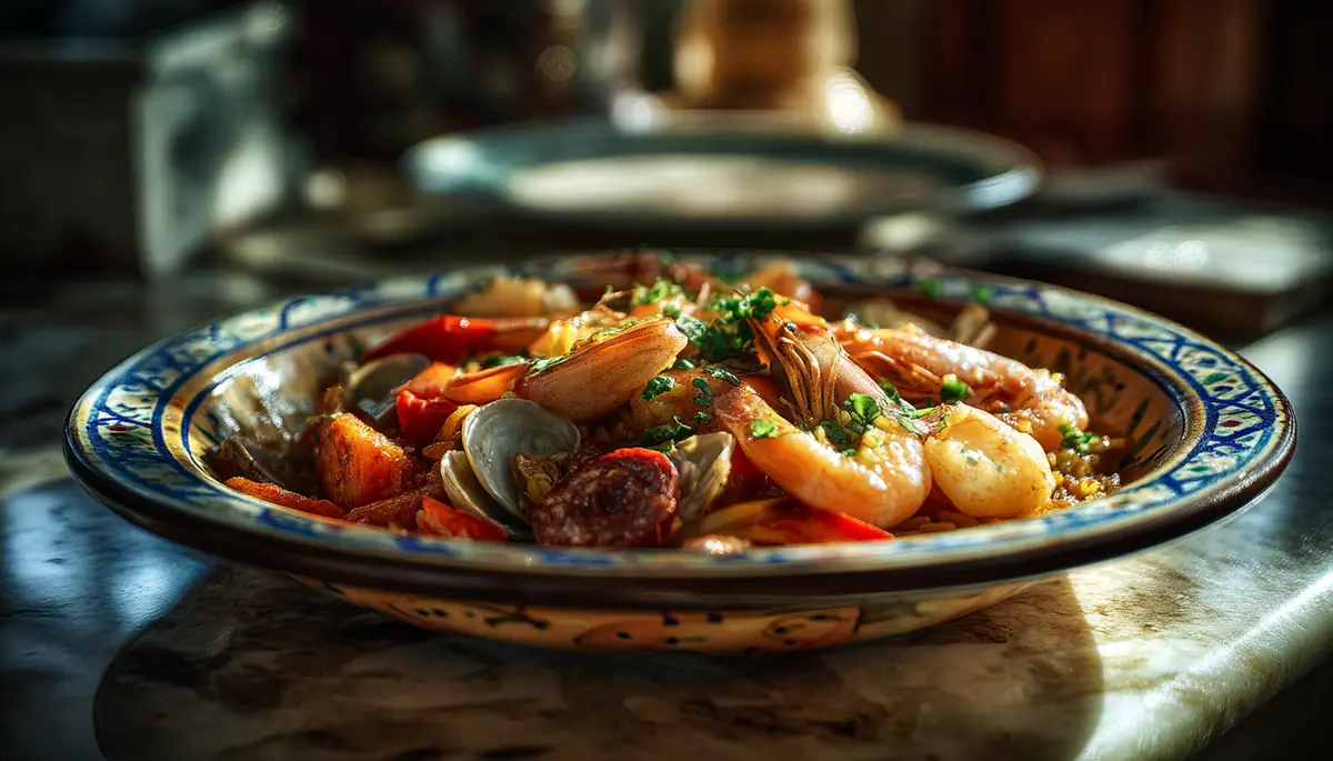 recette Paella valenciana aux fruits de mer et chorizo
