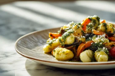recette Poêlée de gnocchis aux légumes rôtis et pesto