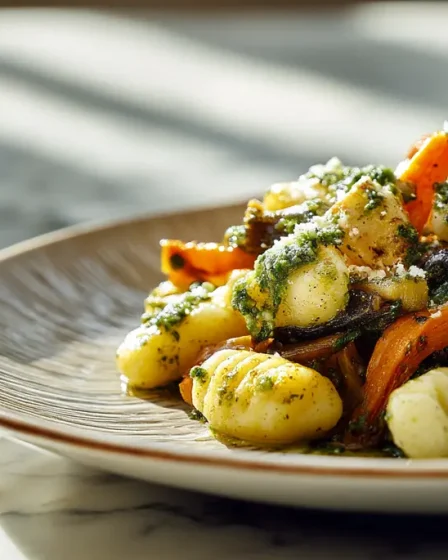 recette Poêlée de gnocchis aux légumes rôtis et pesto
