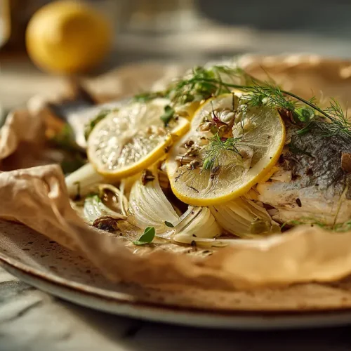 recette Poisson en papillote au citron, fenouil et herbes fraîches